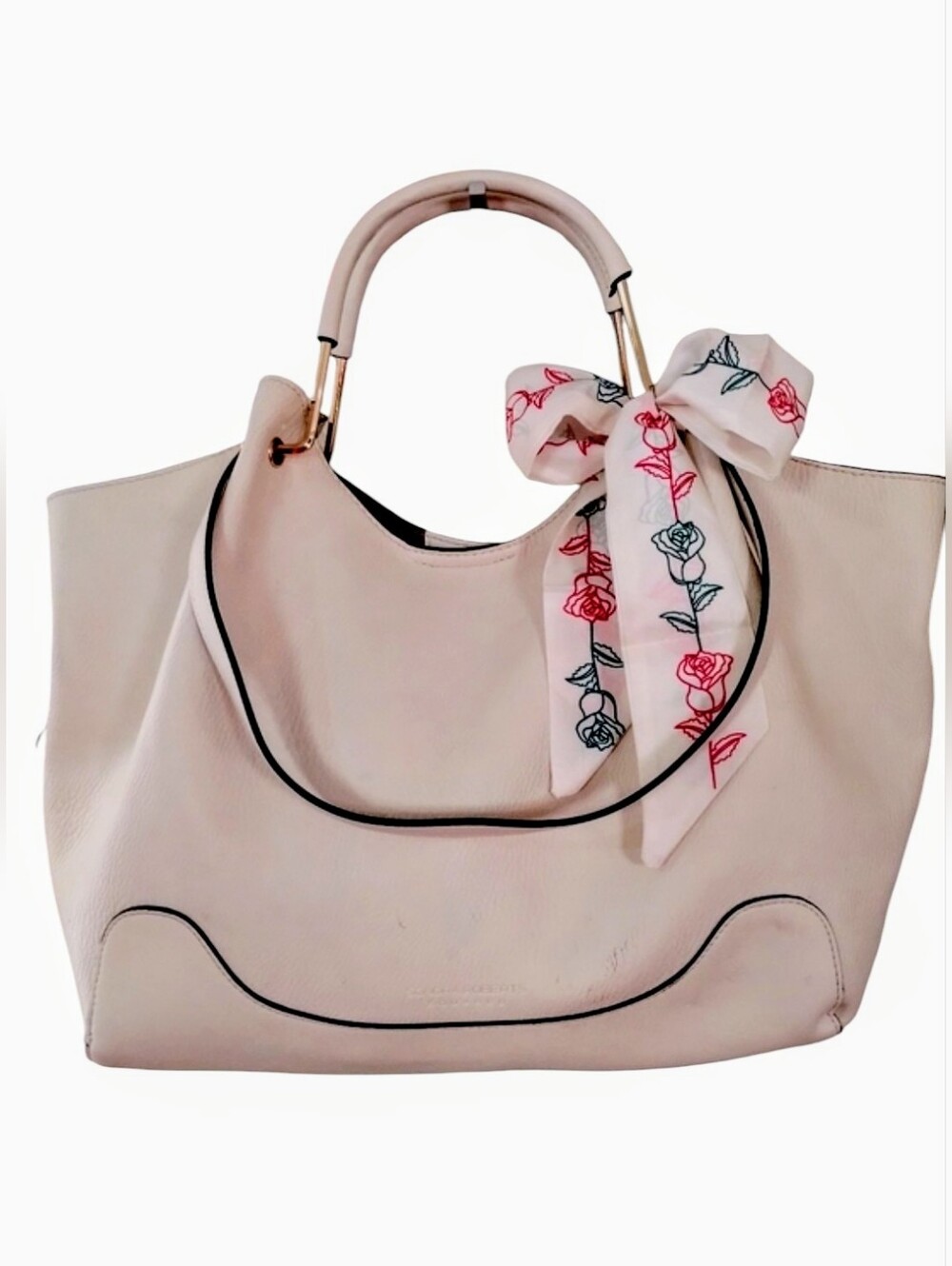 Sondra Roberts Squared Faux Leather 2 Way Shoulder Tote Bag